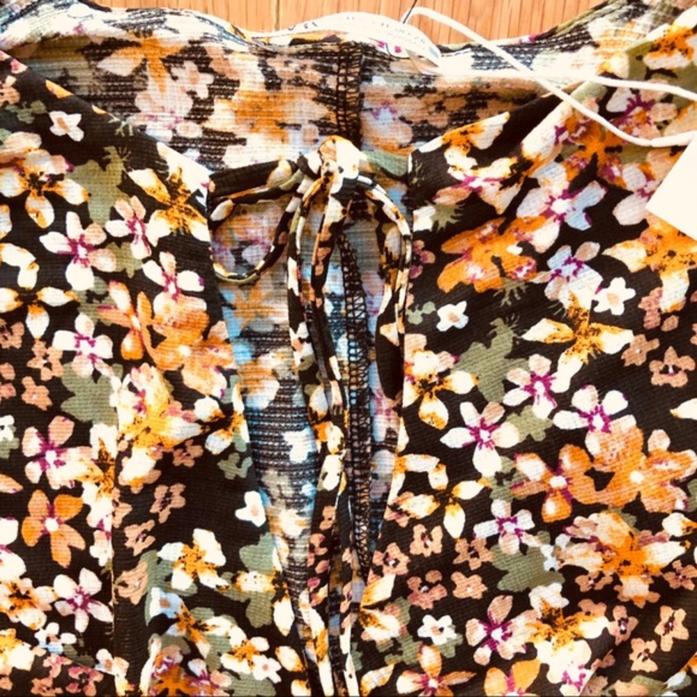 NWT Zara Floral Satin Boho Balloon Sleeve Dress - Picture 6 of 6